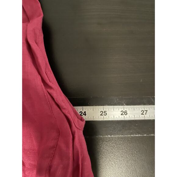 Beardsley Japan Womens Top One Size Fuschia Linen Cap Sleeve Relaxed Lagenlook - Picture 4 of 6